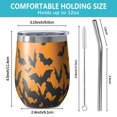 thumbnail image 5 of 12oz Stemless Wine Tumblers Orange Halloween Bats Vacuum Insulated Stainless Steel Travel Tumbler Cups Mug with Lid and Straw for Champaign,Cocktail,Beer with Cleaning Brush, 5 of 5