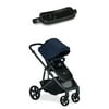 Britax Navy Folding Travel Canopy Baby Stroller with Black Snack Tray Accessory