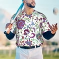 thumbnail image 5 of Hirioo Fairy Flower for Men's Baseball T-shirt Shirts Short Sleeve Casual Summer Button Stretch T Shirts,Size S-4XL-4X-Large, 5 of 7