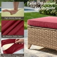 thumbnail image 6 of Unnifurnzi Outdoor Ottoman Set of 2-All Weather Wicker Outdoor Footstool with Removable Cushions Outdoor Olefin Fabric Patio Ottoman for Deck Porch Balcony Garden-Yellow/Red, 6 of 7