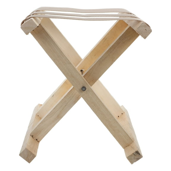 GOOHOCHY Portable Camping Chair in Beige Color Sturdy Nylon and Wood Material for Outdoor Use 14.5 x 12.3 Inches