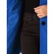thumbnail image 5 of Abrigo de mujer Inspire Chic de un solo botón, de manga larga, largo hasta la túnica, abrigo de invierno con bolsillos, tamaño S, color azul, 5 of 6