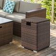thumbnail image 5 of COSIEST Outdoor Hideaway Brown Square Wicker Tank Table for Gas Fire Pits, 5 of 6