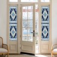 thumbnail image 2 of Vintage Ethnic Window Privacy Film, Boho Tribes Modern Blue Middle Century Static Cling UV Sun Blocking Heat Control Window Tint Day and Night,Non-Adhesive One Way Windows Privacy Cover 17.7''x78.7'', 2 of 7