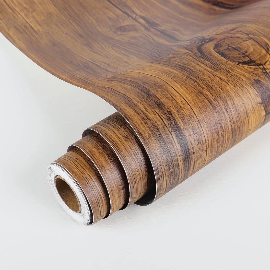 Yenhome Faux Wood Wallpaper 24'x120' Brown Wood Look Contact Paper Self Adhesive Wood Peel and Stick Wallpaper for Cabinet Countertop Tabletop Decorative Background Paper