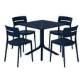 thumbnail image 5 of WestinTrends Playa Modern 5-Piece Resin Patio Dining Table Set with Stackable Patio Dining Chairs, Navy Blue, 5 of 6