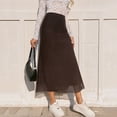 thumbnail image 6 of SOOMLON Mesh Skirts Women High Waist Elastic Waist Ankle Length Skirt Side Spilt Wrap Skirt Trendy Vacation Skirt, 6 of 9