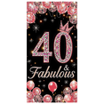 thumbnail image 2 of Sparkling Pink Balloon Themed 40th Birthday Backdrop Banner with Crown Element Fabulous Party Decorations Photography Props for Birthday Celebrations Party Supplies Event Decors, 2 of 7