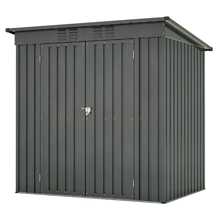 SYNGAR 6' x 4' Outdoor Metal Storage Shed, Garden Shed for