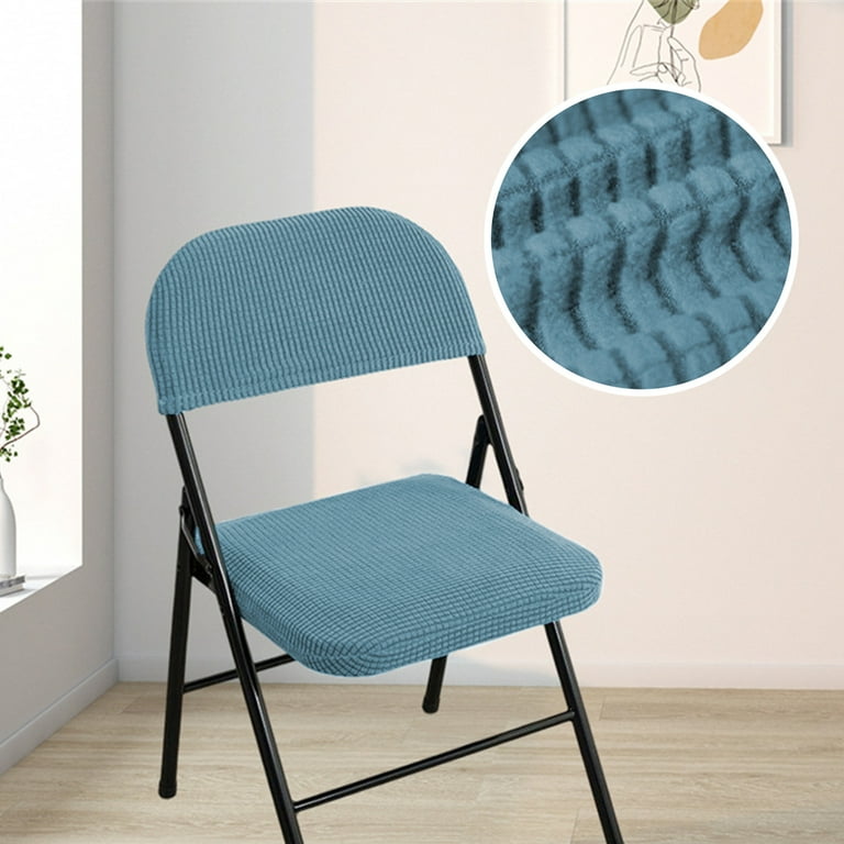 Folding Chair Seat Cover and Back Cover Set Solid Color Chair Slipcover Only Covers No Chairs