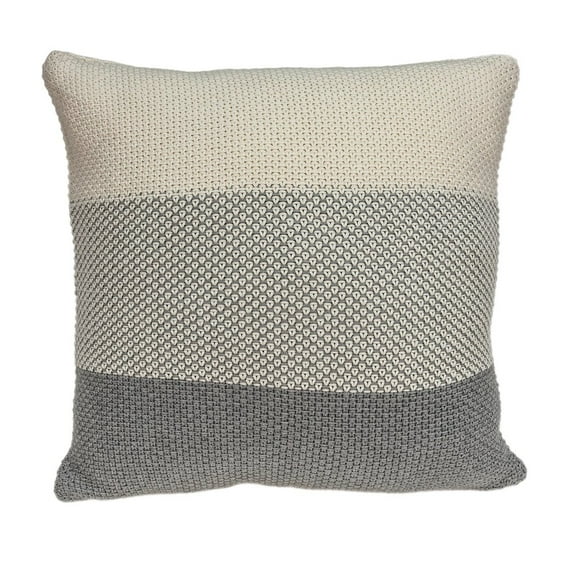 Parkland Collection Evo 20x20" Solid Cotton Fabric Throw Pillow in Gray/Beige