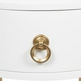 thumbnail image 3 of Kate and Laurel Decklyn Decorative Glam Round Side Table, 14 x 14 x 24, White and Gold, Modern Circle Living Room Table with Pull Drawer for Useful Storage, 3 of 9