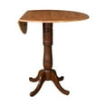 thumbnail image 3 of Pemberly Row 42" Round Dual Drop Leaf Pedestal Table in Brown, 3 of 8