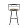 thumbnail image 4 of Amisco Vector 25.5" Distressed Wood Swivel Counter Stool in Beige/Glossy Gray, 4 of 9