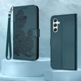 thumbnail image 6 of for Galaxy A55 5G Phone Case Wallet,A55 Flip Cases,Card Holder Cute Floral Leather Kickstand,Wrist Strap, Closure,Shockproof Protective Cover for Samsung A55 5G / 4G (Black Green), 6 of 14