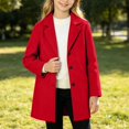 thumbnail image 2 of Afdoent Girls Winter Coat Solid Long Jacket Kids Button Front Casual Warm Outerwear for Fall Trendy Clothes, 2 of 5