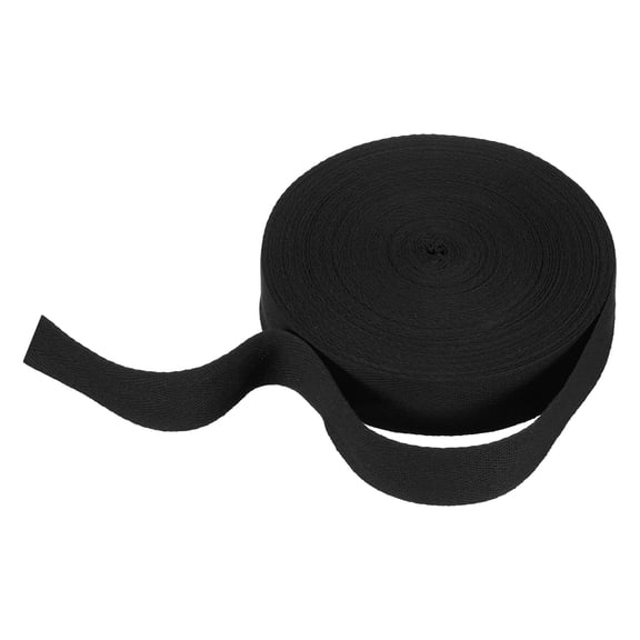 Cotton Twill Tape Ribbon 1-1/5 Inch 23 Yard Herringbone Webbing Tape Roll Bias Binding Tape for DIY Crafts Sewing Gift Wrapping, Black
