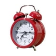 thumbnail image 2 of Reloj despertador con alarma fuerte, esfera luminosa retro, retroiluminación que no hace , reloj analógico para adolescentes y niños que duermen Rojo, 2 of 8