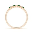 thumbnail image 2 of Angara Natural 0.18 Ct. Emerald with Diamond Non Eternity Wedding Band in 14K Rose Gold for Women (Ring Size: 12), 2 of 9