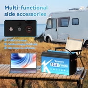 Lithium LiFePO4 Battery 12V 100Ah with 100A BMS, 8000+ Deep Cycle Rechargeable, for Solar, Boat, RV, Trolling Motor, with a 7A charger