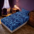 thumbnail image 5 of Homewish Hippie Sun and Moon Twin Sheets, Blue Black Aztec Bedding, 3 Pieces, 1 Flat Sheet, 1 Fitted Sheet and 1 Pillowcase, 5 of 6
