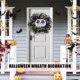 thumbnail image 4 of Guirnalda de calabaza blanca Adornos Regalo Jack-O-Lantern Wreath para puerta delantera al aire libre JShteea El nuevo, 4 of 9