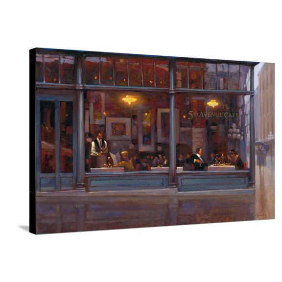 Art.com Fifth Avenue Cafe 2 Stretched Canvas Print Wall Art by Brent Lynch, 36" x 24"