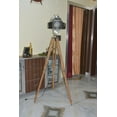 thumbnail image 5 of Vintage style chrome spotlight lamp on wooden tripod base floor lamp lighting decorative searchlight, 5 of 6