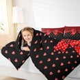 thumbnail image 4 of Erosebridal Happy Valentine's Day 7pcs Bedding Comforter Set,Red Bowknot Loves Queen Bedding Sets For Girls Kids,Reversible black, 4 of 7