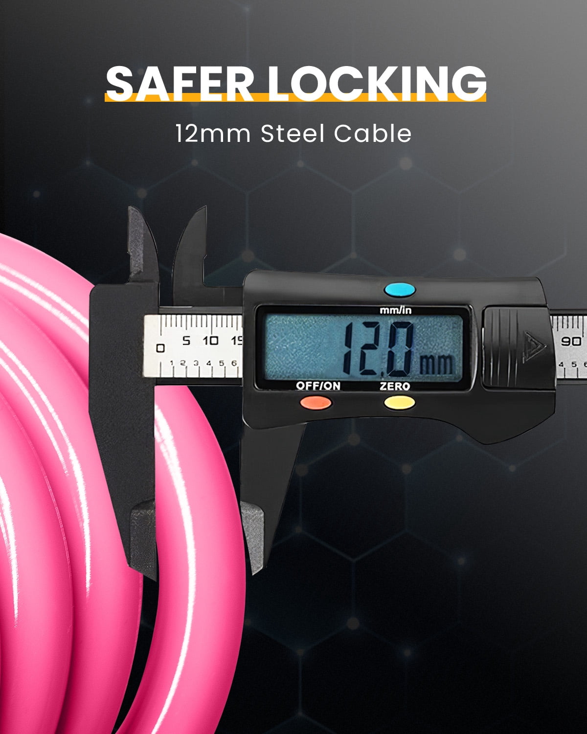MIHOVER 2Pcs Bike LockCable with Combination,High Security 5-Digit Resettable Combination Bicycle Lock Anti-Theft, Scooter Lock with Mounting Bracket for Bikes and Scooters-Pink