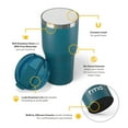 thumbnail image 4 of RTIC 30 oz Ceramic Lined Insulated Essential Tumbler, Leak-Resistant Lid, Marine, 4 of 6