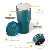 RTIC 30 oz Ceramic Lined Insulated Essential Tumbler, Leak-Resistant Lid, Marine