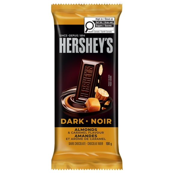 HERSHEY’S Noir Amandes et caramel 100 g