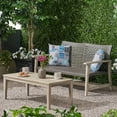 thumbnail image 4 of Beacher Spender Outdoor Wood and Wicker Loveseat and Coffee Table Set, Mixed Black, 4 of 7