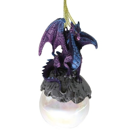 Ebros Ruth Thompson Midnight Talisman Dragon Perching On Glass Ball 5.25