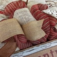 thumbnail image 2 of Farmhouse Christmas Wreath - Country Burlap Front Door Decor - White Red Beige Jute Maroon, 2 of 5