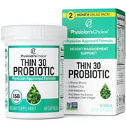 Physician's Choice Thin 30 Probiotic 15 Billion CFUs - Supports Gut Health - Weight Management for Women & Men, 60 Ct