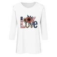 thumbnail image 4 of FAVIPT American Flag Swim Top Womens Red Blue and White Tie Dye Print Tees 3/4 Sleeve Crew Neck Blouses Casual Trendy Summer 2025 T Shirt Multicolor,XXXL, 4 of 4