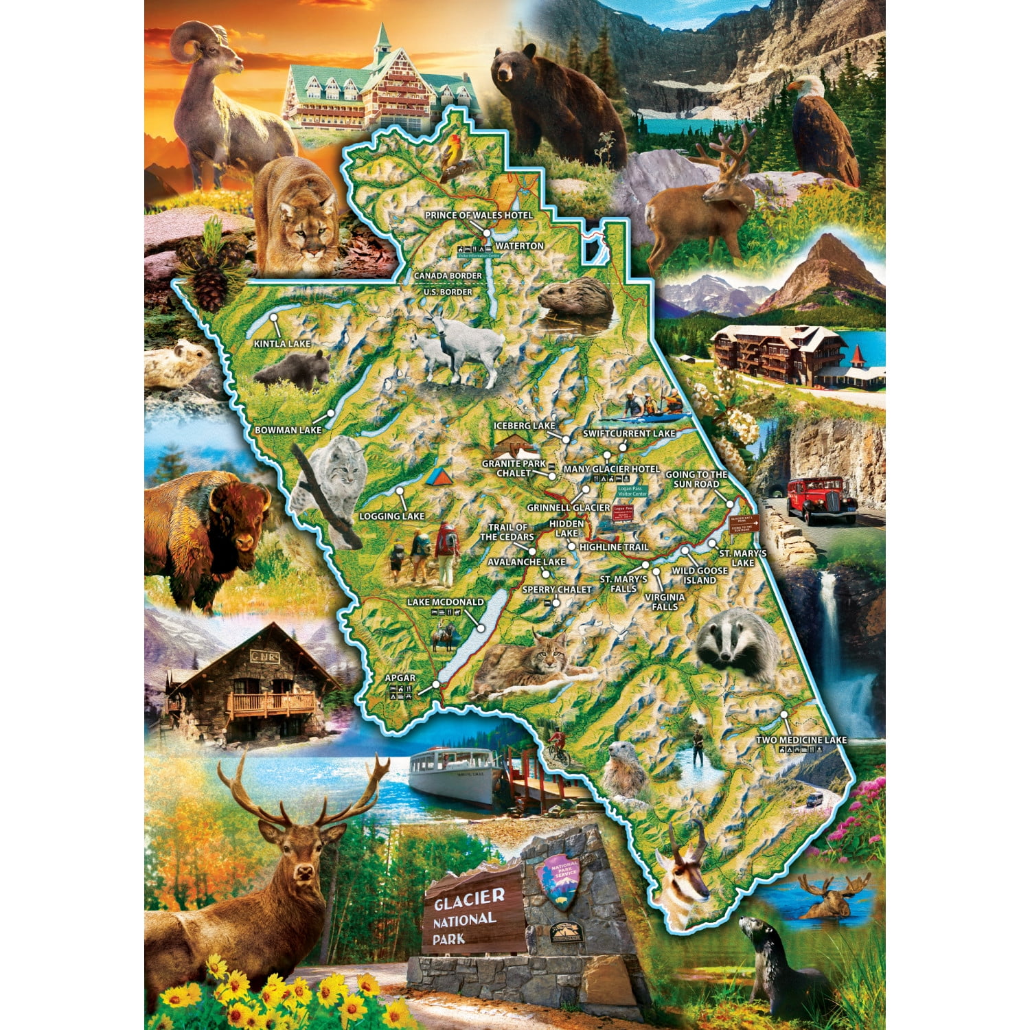MasterPieces National Parks Vintage Collage 1000 Piece Jigsaw 
