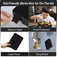 thumbnail image 3 of Bento Kids Lunch Box, 6 Compartments BPA Free Bento Box for Kids, Lunch Containers, Dishwasher Safe Back to School Snack Lunch Box, Ideal Portion Sizes On-the-Go Meal,School(Black), 3 of 7