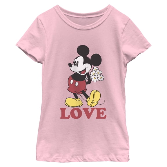 Girls Mickey & Friends Love Hidden Flowers T Shirt