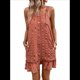 thumbnail image 2 of Vestidos de Verano para Mujer, Cuello Redondo, Hombros Descubiertos, Botones, Tirantes Finos, Vestido Informal Corto con Vuelo. Caoba L, 2 of 10