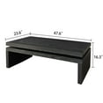 thumbnail image 3 of GZXS 47" Floating Top Coffee Table in Antique Black, Modern Industrial Wood Center Table for Living Room, Home Office, Easy to Assemble, 3 of 6