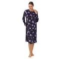 thumbnail image 2 of Aria Women’s Long Sleeve Strech Velour 44" Sleepwear Gown, Sizes S-4X, 2 of 6