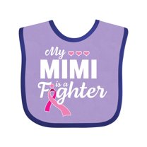 Inktastic Breast Cancer Awareness My Mimi is a Fighter Boys or Girls Baby Bib