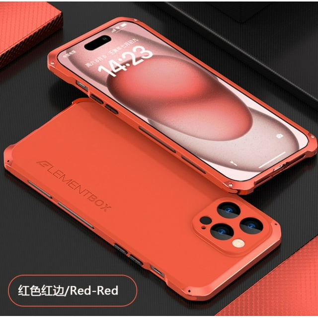Phone Case for Iphone 14 15 plus pro max Metal backplate Fall prevention Contrasting colors phone case