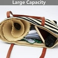 thumbnail image 4 of Yorcoten Large Women Straw Beach Bag , Waterproof Sandproof Handmade Woven Stripe Tote Bags Stitchwork with Zipper for Travel Vacation Picnic Summer Pool Essentials Shoulder Crossbody Handbag Gifts, 4 of 6