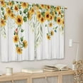 thumbnail image 3 of Wooden Farmhouse Sunflower Kitchen Curtains Rustic Country Wood Sunflower Small Short Cafe Window Curtains Flower Floral Plant Bathroom Drapes Treatment Tier Curtains 2 Panels (27.5x36 Inch), 3 of 6