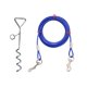 thumbnail image 4 of Cable y estaca para atar perros, correas para perros para patio, playa, jardín, parque al aire libre 500cm Azul, 4 of 9