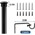 thumbnail image 4 of shiyou-Standard Decorative Window Curtain Rods 30 to 45 Inch,5/8 Inch Diameter Small Curtain Rod Set, Heavy Duty Drapery Rods with Brackets-Black, 4 of 4